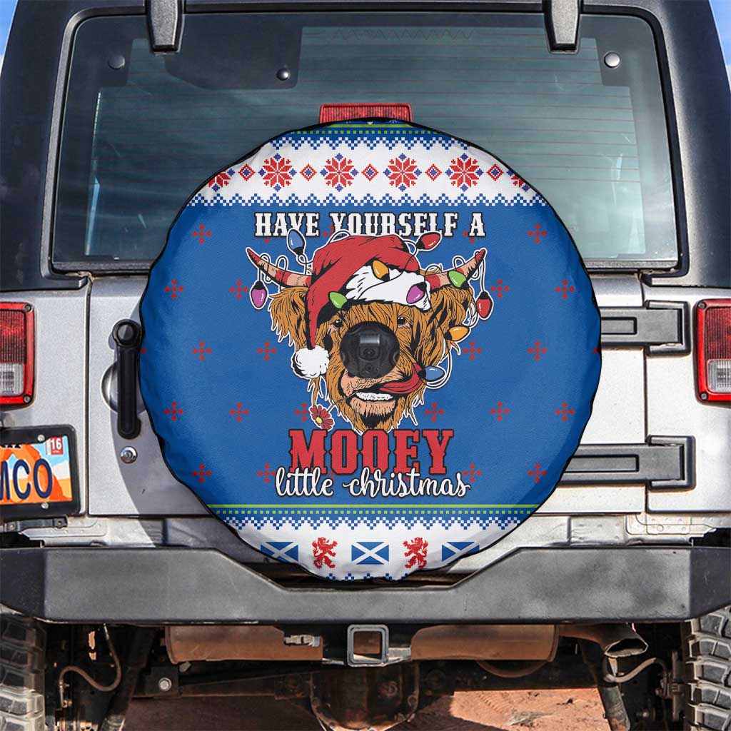 Scotland Christmas Spare Tire Cover Mooey Xmas Highland Cow LT05 - Wonder Print Shop