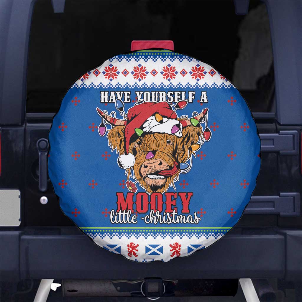 Scotland Christmas Spare Tire Cover Mooey Xmas Highland Cow LT05 - Wonder Print Shop