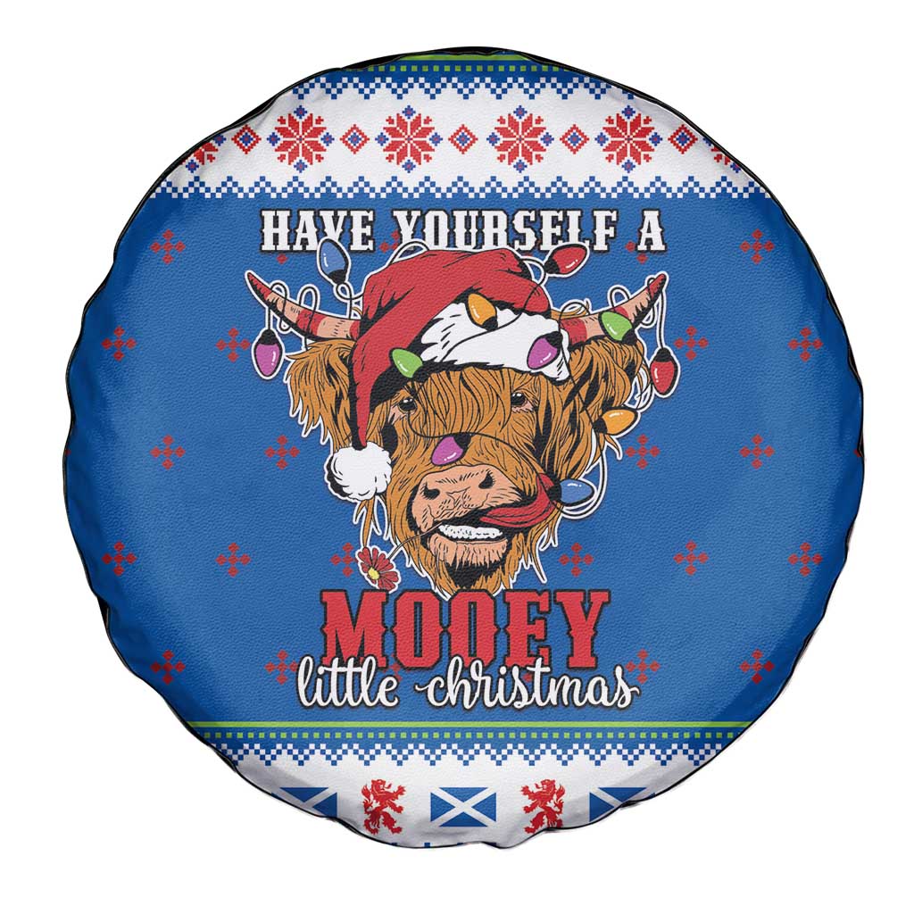 Scotland Christmas Spare Tire Cover Mooey Xmas Highland Cow LT05 - Wonder Print Shop