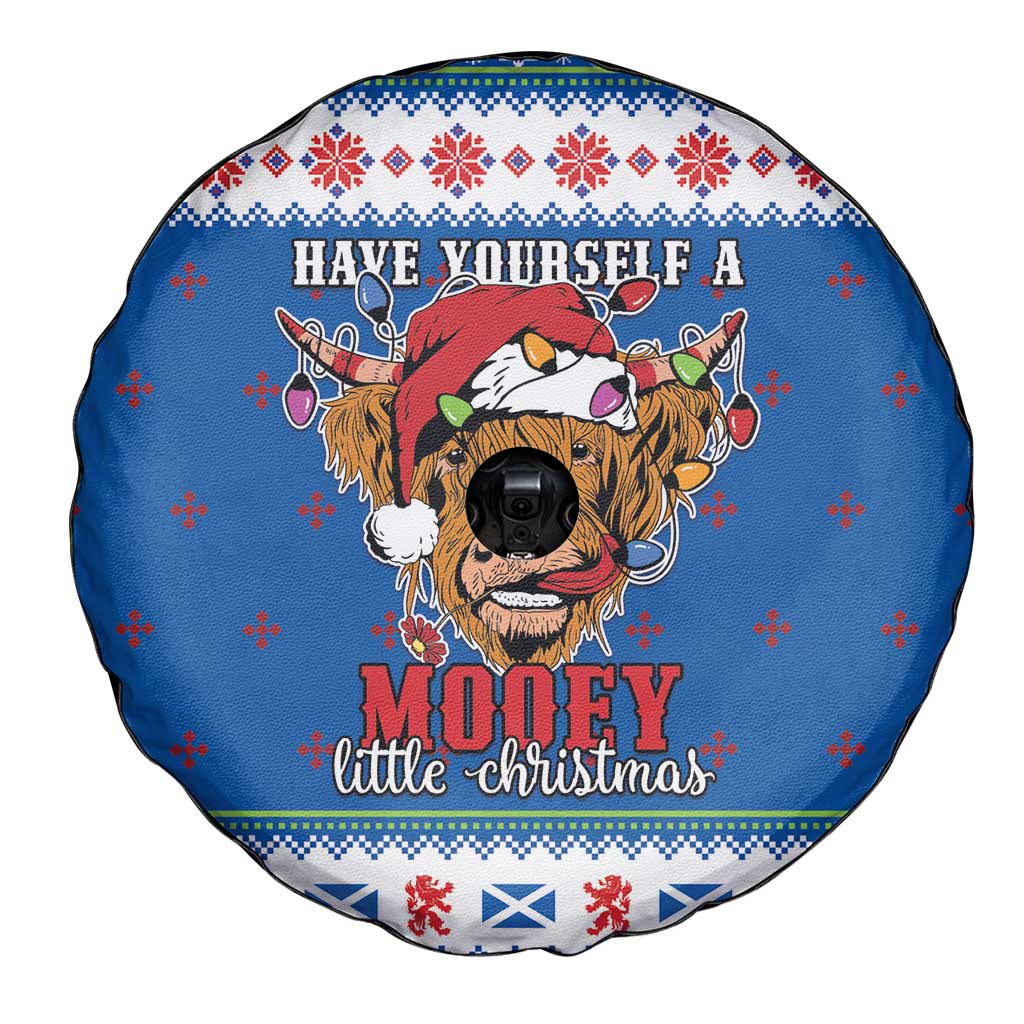Scotland Christmas Spare Tire Cover Mooey Xmas Highland Cow LT05 - Wonder Print Shop