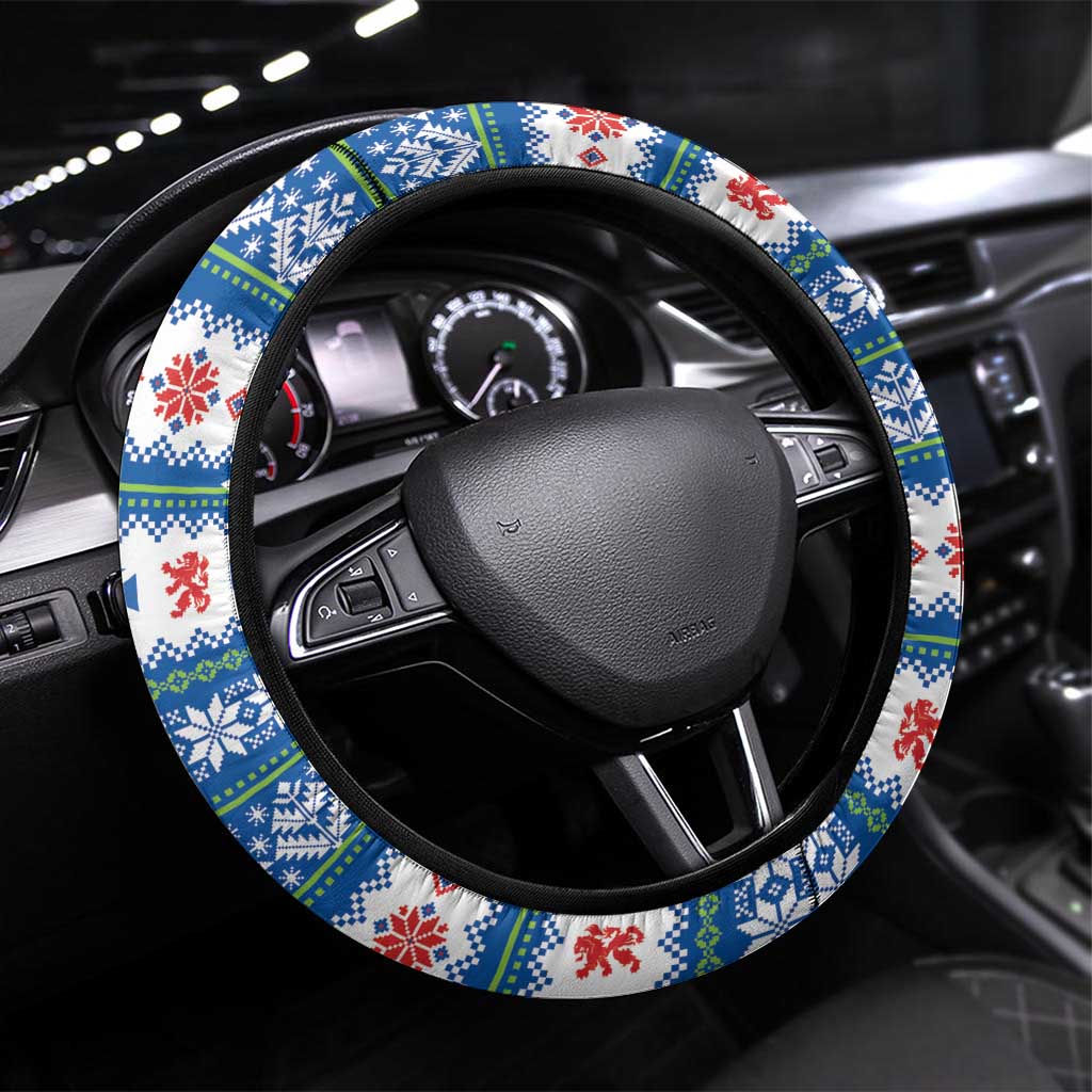 Scotland Christmas Steering Wheel Cover Mooey Xmas Highland Cow LT05 - Wonder Print Shop