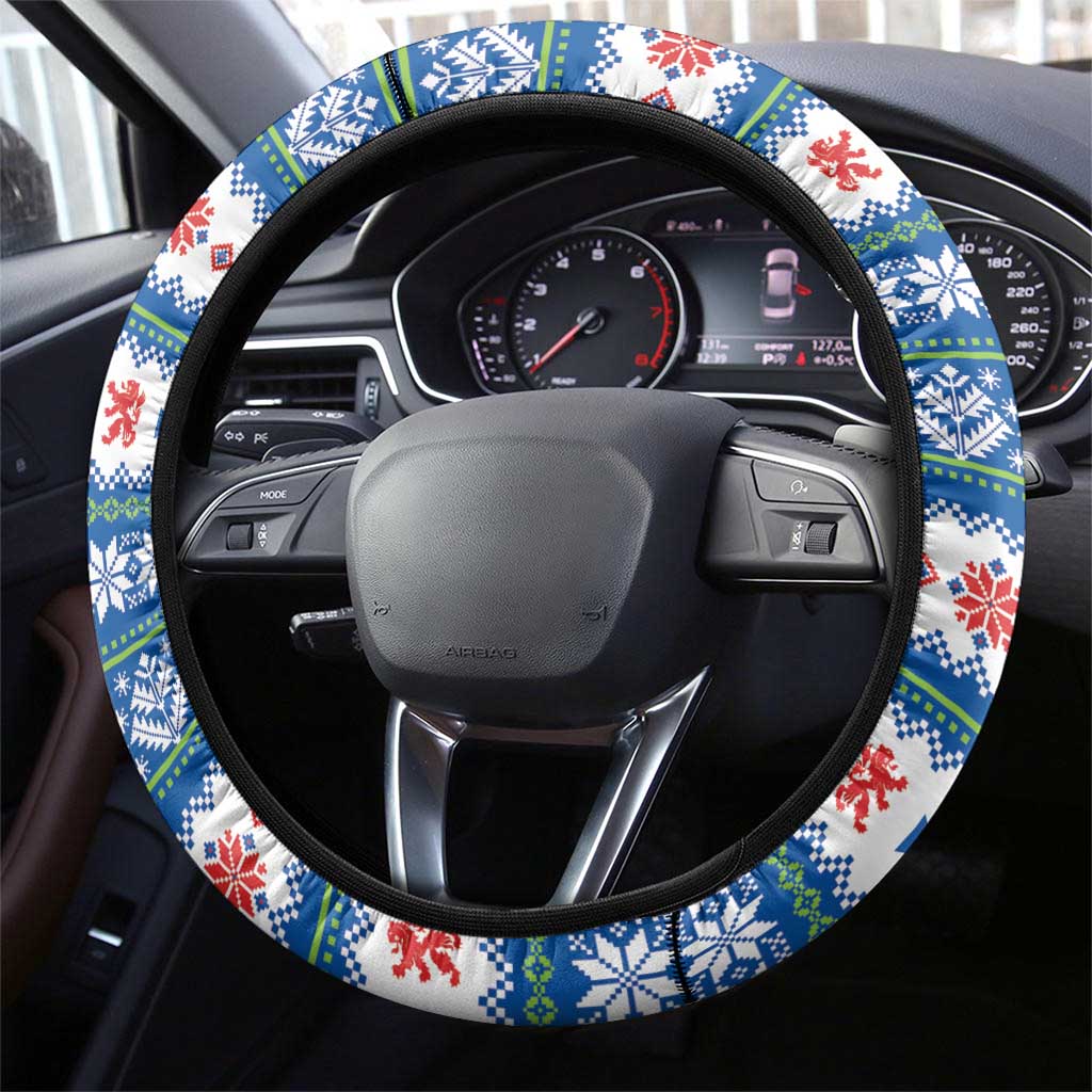 Scotland Christmas Steering Wheel Cover Mooey Xmas Highland Cow LT05 - Wonder Print Shop