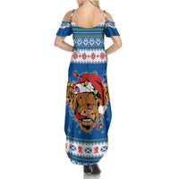 Scotland Christmas Summer Maxi Dress Mooey Xmas Highland Cow LT05 - Wonder Print Shop