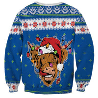 Scotland Christmas Sweatshirt Mooey Xmas Highland Cow LT05 - Wonder Print Shop