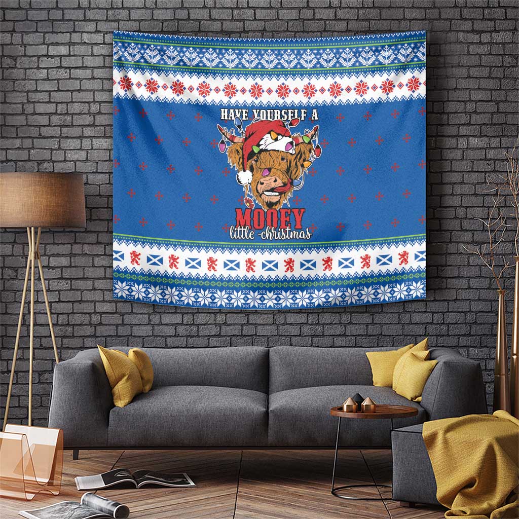 Scotland Christmas Tapestry Mooey Xmas Highland Cow LT05 - Wonder Print Shop