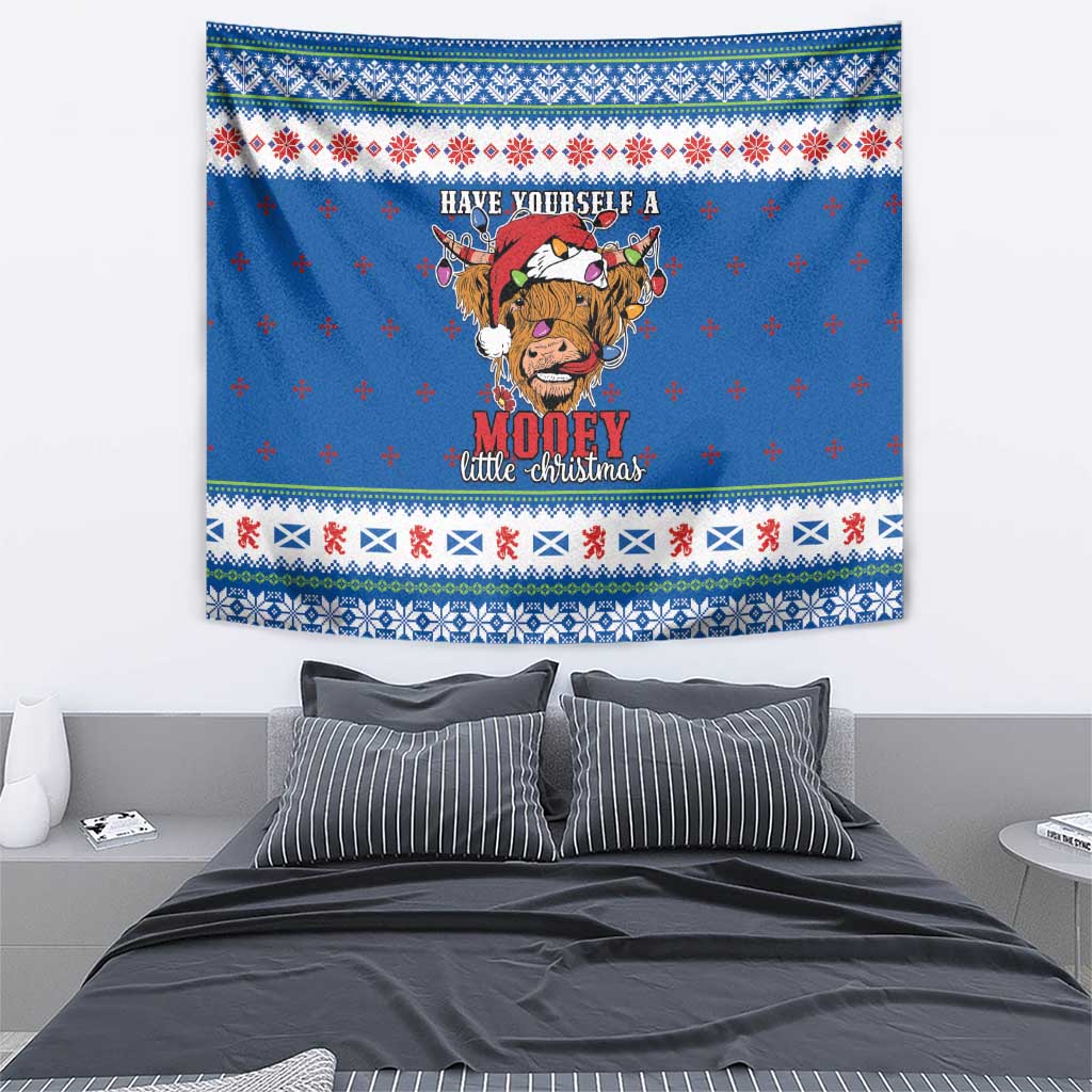 Scotland Christmas Tapestry Mooey Xmas Highland Cow LT05 - Wonder Print Shop