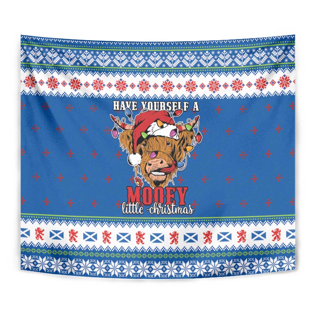 Scotland Christmas Tapestry Mooey Xmas Highland Cow LT05 - Wonder Print Shop