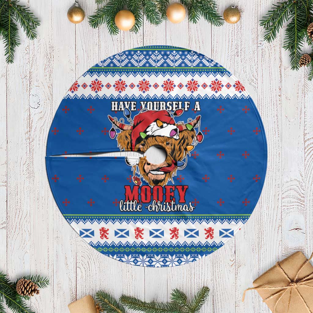Scotland Christmas Tree Skirt Mooey Xmas Highland Cow LT05 - Wonder Print Shop