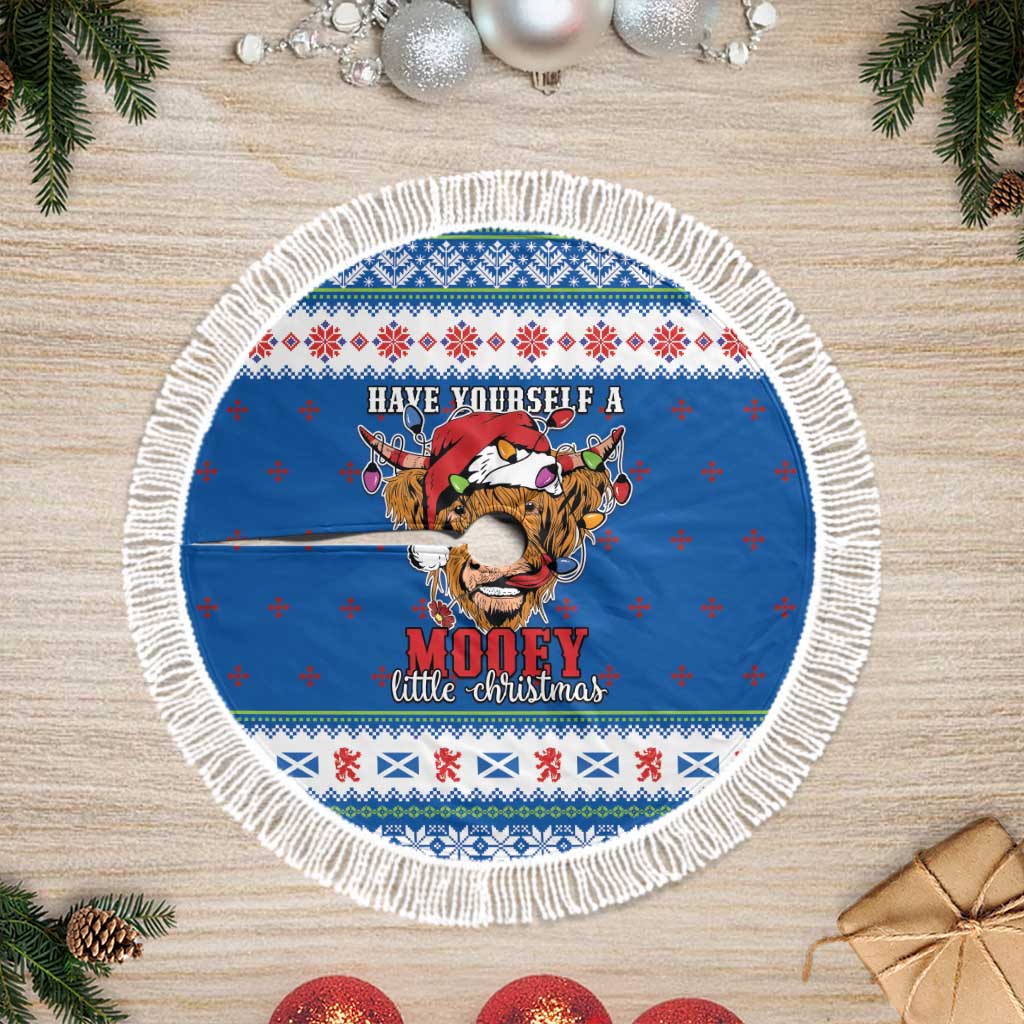 Scotland Christmas Tree Skirt Mooey Xmas Highland Cow LT05 - Wonder Print Shop