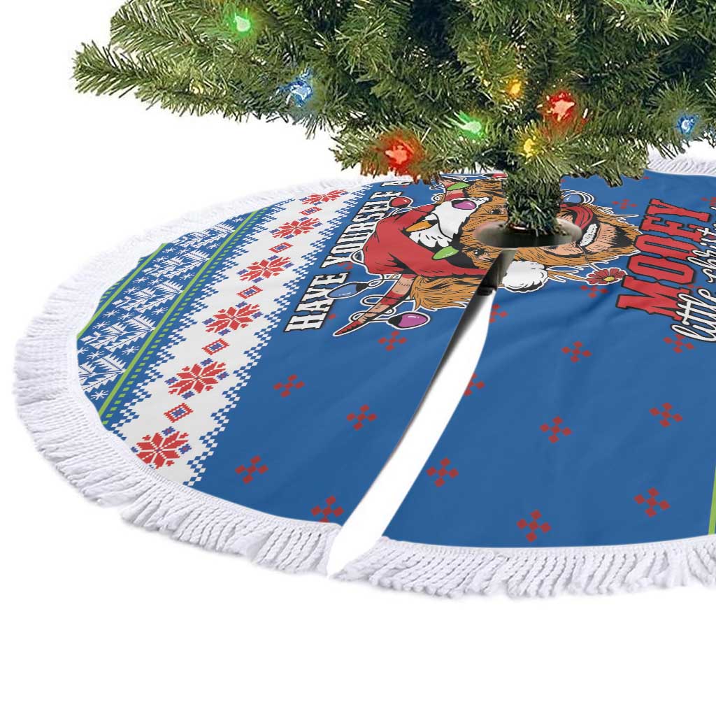 Scotland Christmas Tree Skirt Mooey Xmas Highland Cow LT05 - Wonder Print Shop