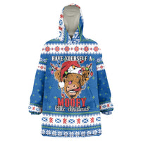 Scotland Christmas Wearable Blanket Hoodie Mooey Xmas Highland Cow LT05 - Wonder Print Shop