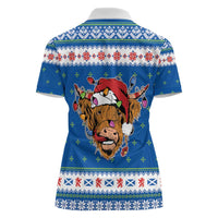 Scotland Christmas Women Polo Shirt Mooey Xmas Highland Cow LT05 - Wonder Print Shop