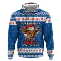Scotland Christmas Zip Hoodie Mooey Xmas Highland Cow LT05 - Wonder Print Shop
