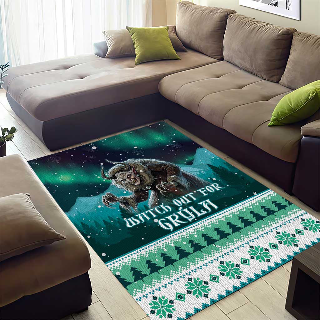 Iceland Christmas Area Rug Icelandic Folklore Evil Mother Gryla LT05 - Wonder Print Shop