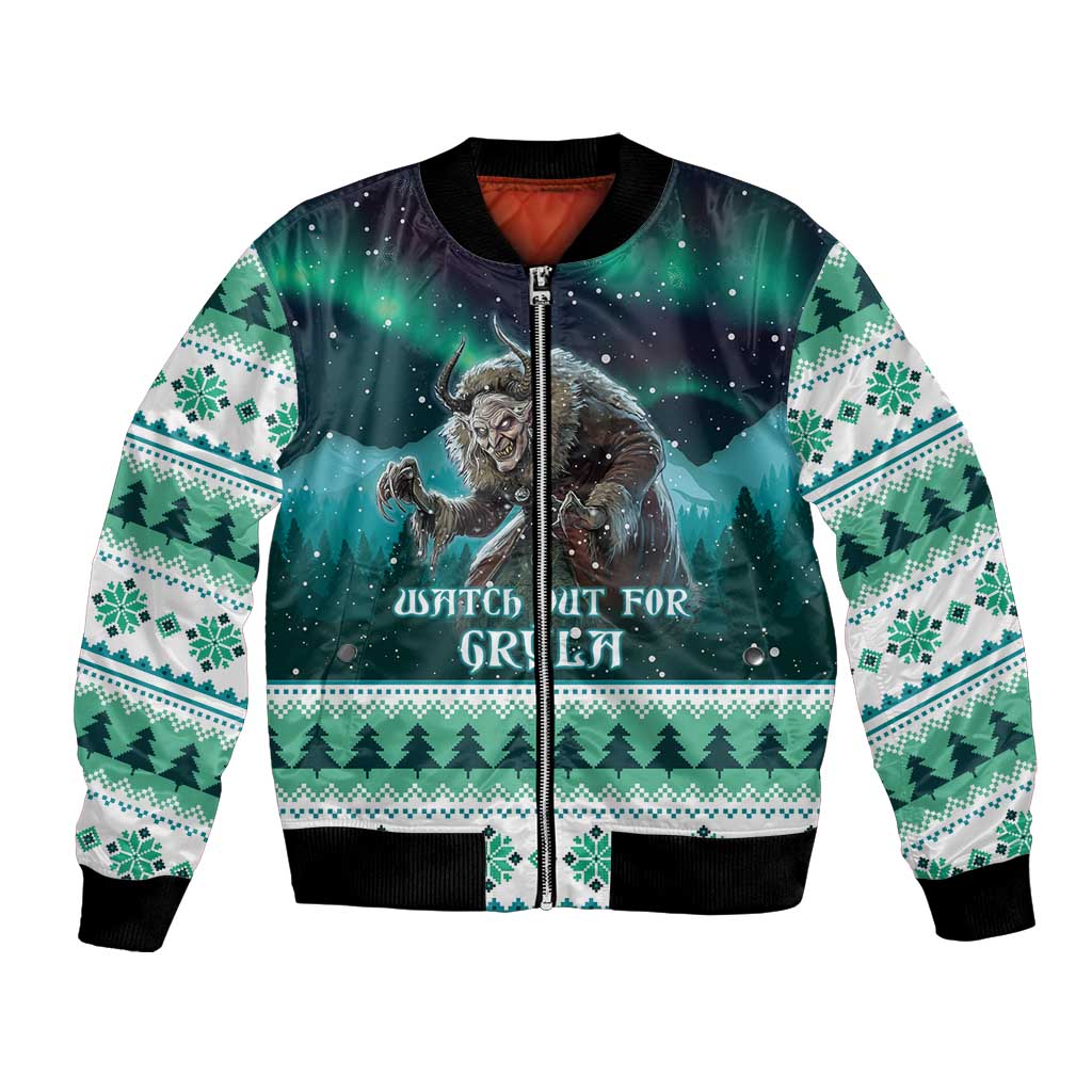 Iceland Christmas Bomber Jacket Icelandic Folklore Evil Mother Gryla LT05 - Wonder Print Shop