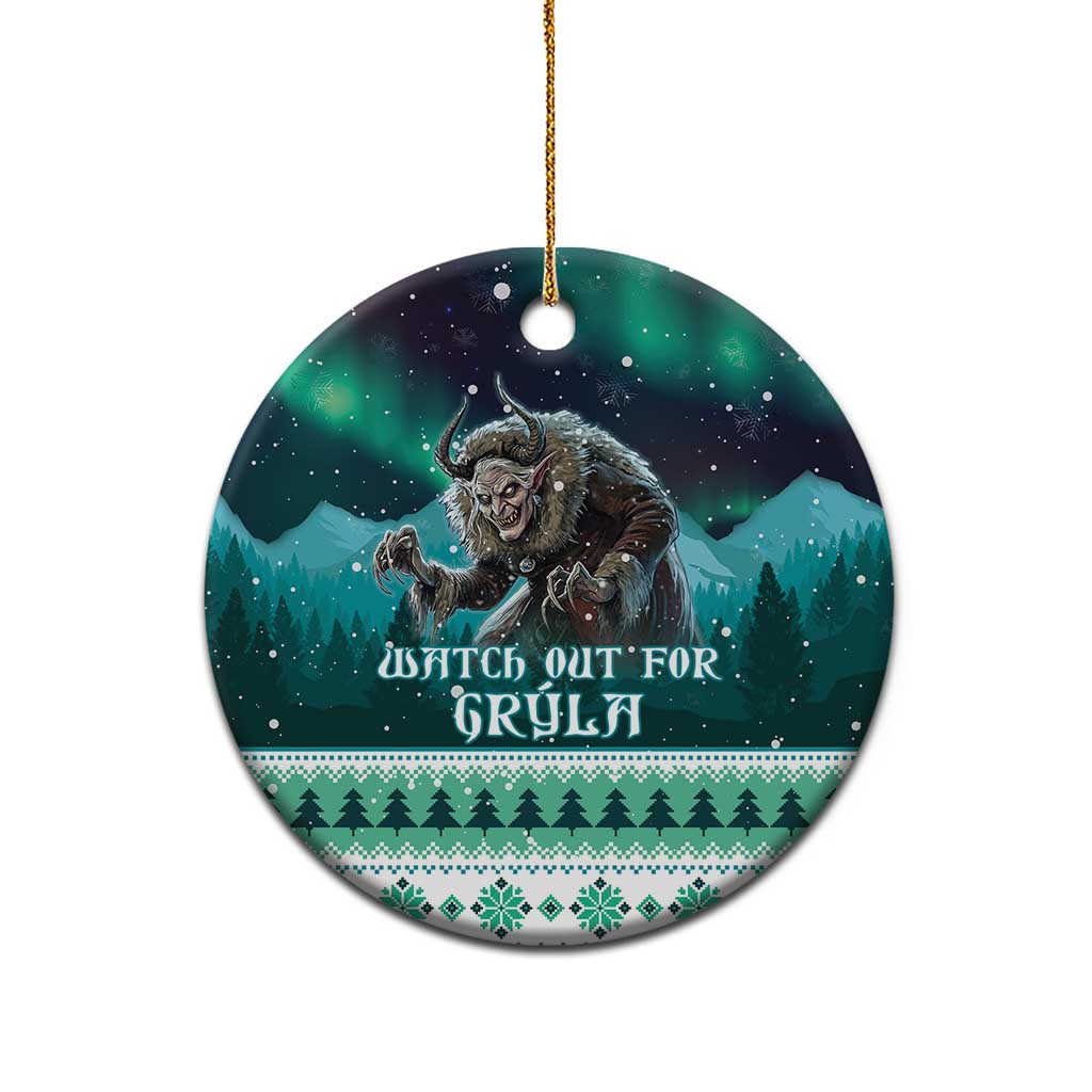 Iceland Christmas Ceramic Ornament Icelandic Folklore Evil Mother Gryla LT05 - Wonder Print Shop