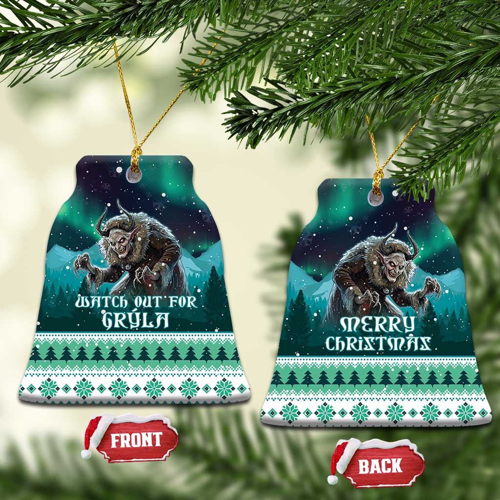 Iceland Christmas Ceramic Ornament Icelandic Folklore Evil Mother Gryla LT05 - Wonder Print Shop