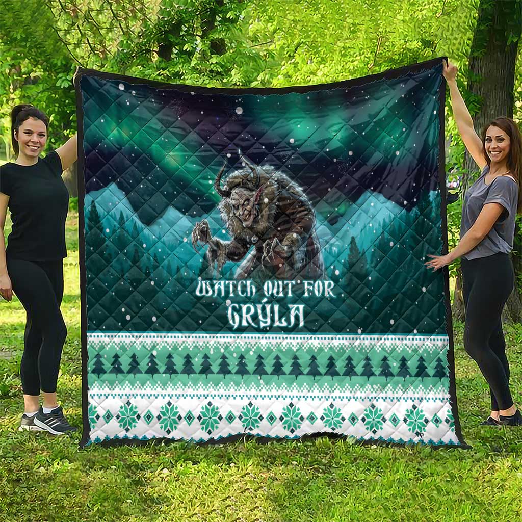 Iceland Christmas Quilt Icelandic Folklore Evil Mother Gryla LT05 - Wonder Print Shop