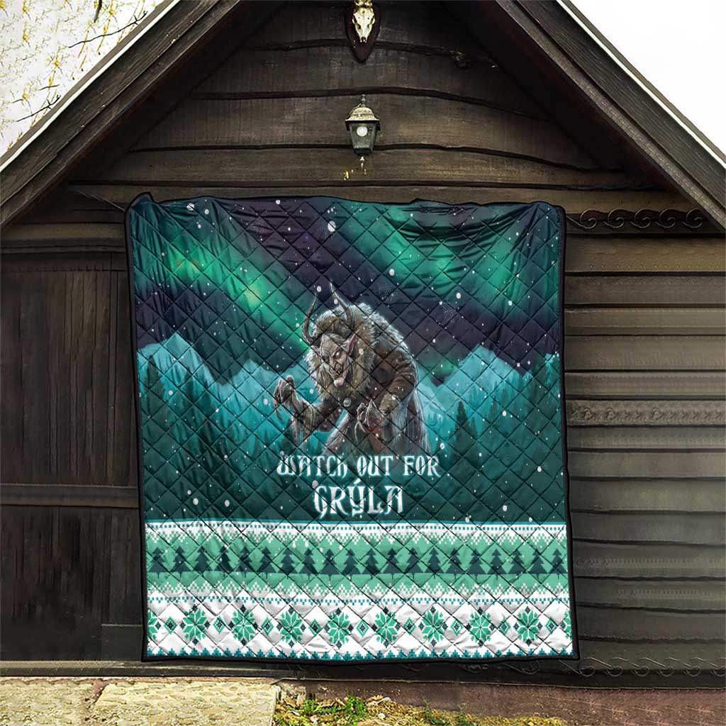 Iceland Christmas Quilt Icelandic Folklore Evil Mother Gryla LT05 - Wonder Print Shop