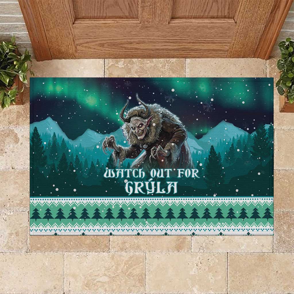 Iceland Christmas Rubber Doormat Icelandic Folklore Evil Mother Gryla LT05 - Wonder Print Shop