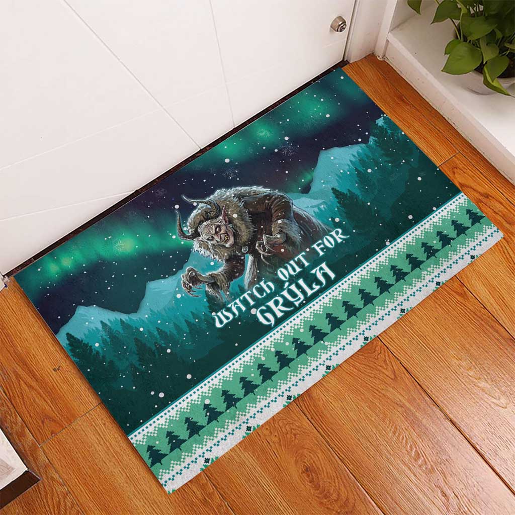 Iceland Christmas Rubber Doormat Icelandic Folklore Evil Mother Gryla LT05 - Wonder Print Shop