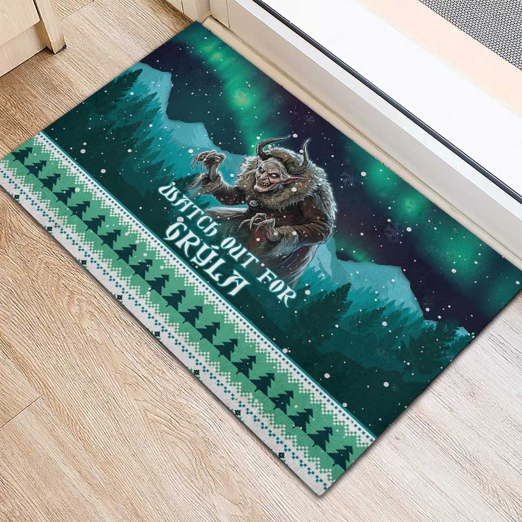Iceland Christmas Rubber Doormat Icelandic Folklore Evil Mother Gryla LT05 - Wonder Print Shop