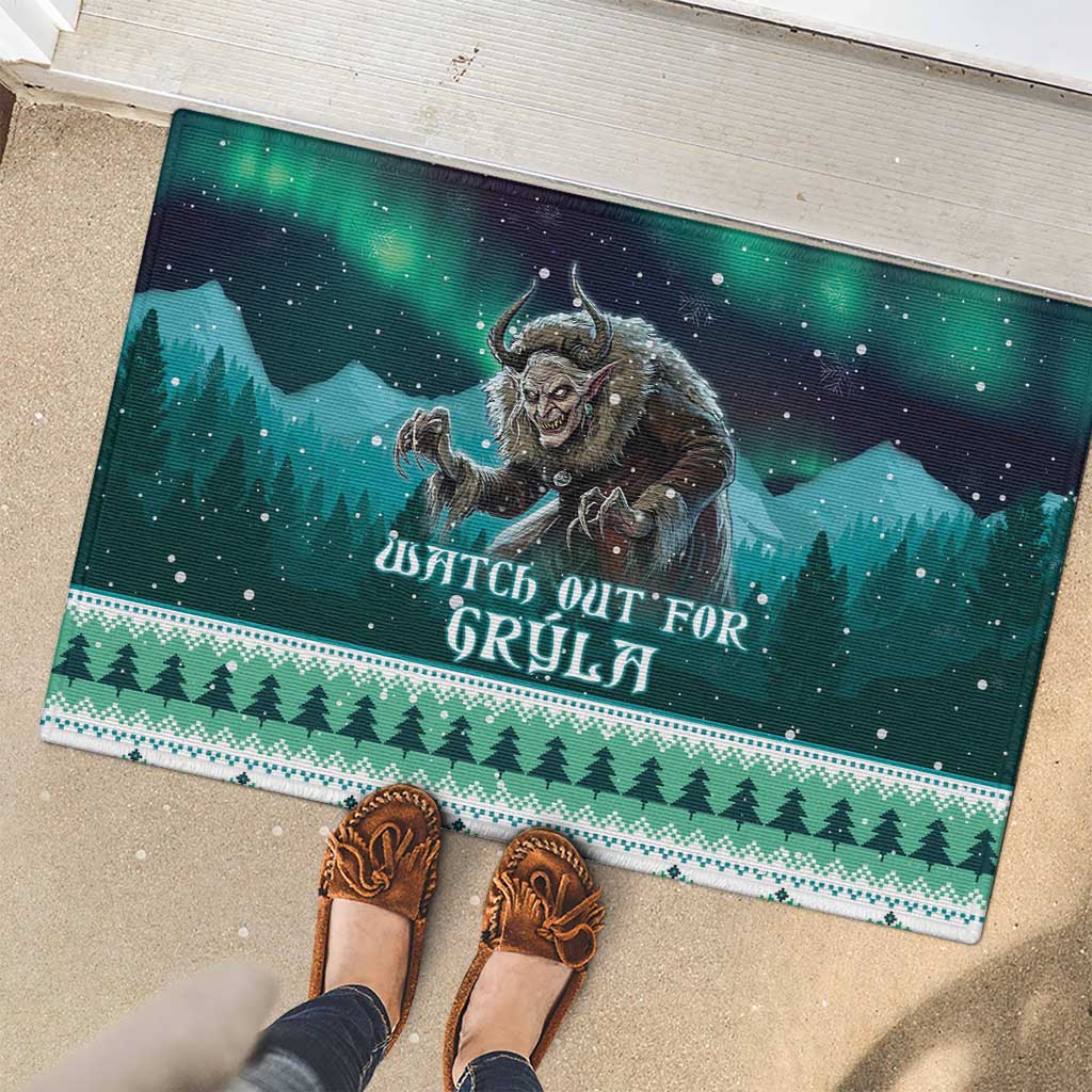 Iceland Christmas Rubber Doormat Icelandic Folklore Evil Mother Gryla LT05 - Wonder Print Shop