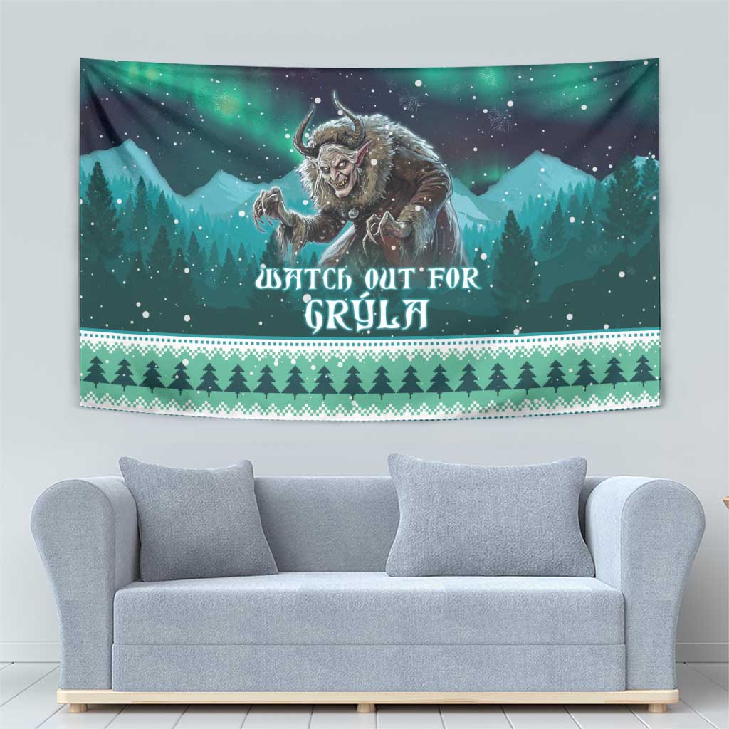 Iceland Christmas Tapestry Icelandic Folklore Evil Mother Gryla LT05 - Wonder Print Shop