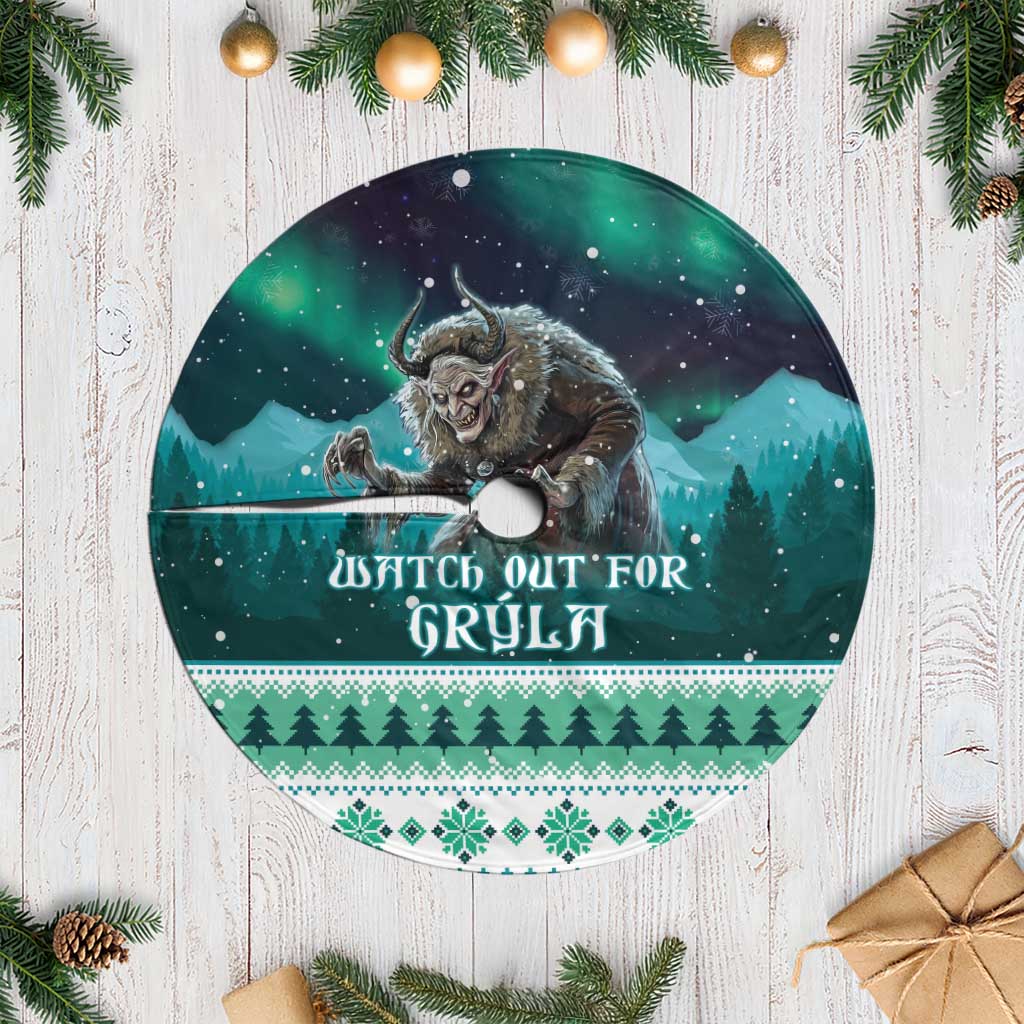 Iceland Christmas Tree Skirt Icelandic Folklore Evil Mother Gryla LT05 - Wonder Print Shop