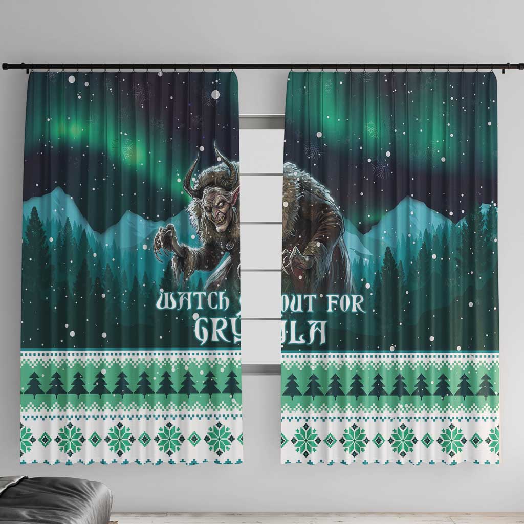 Iceland Christmas Window Curtain Icelandic Folklore Evil Mother Gryla LT05 - Wonder Print Shop
