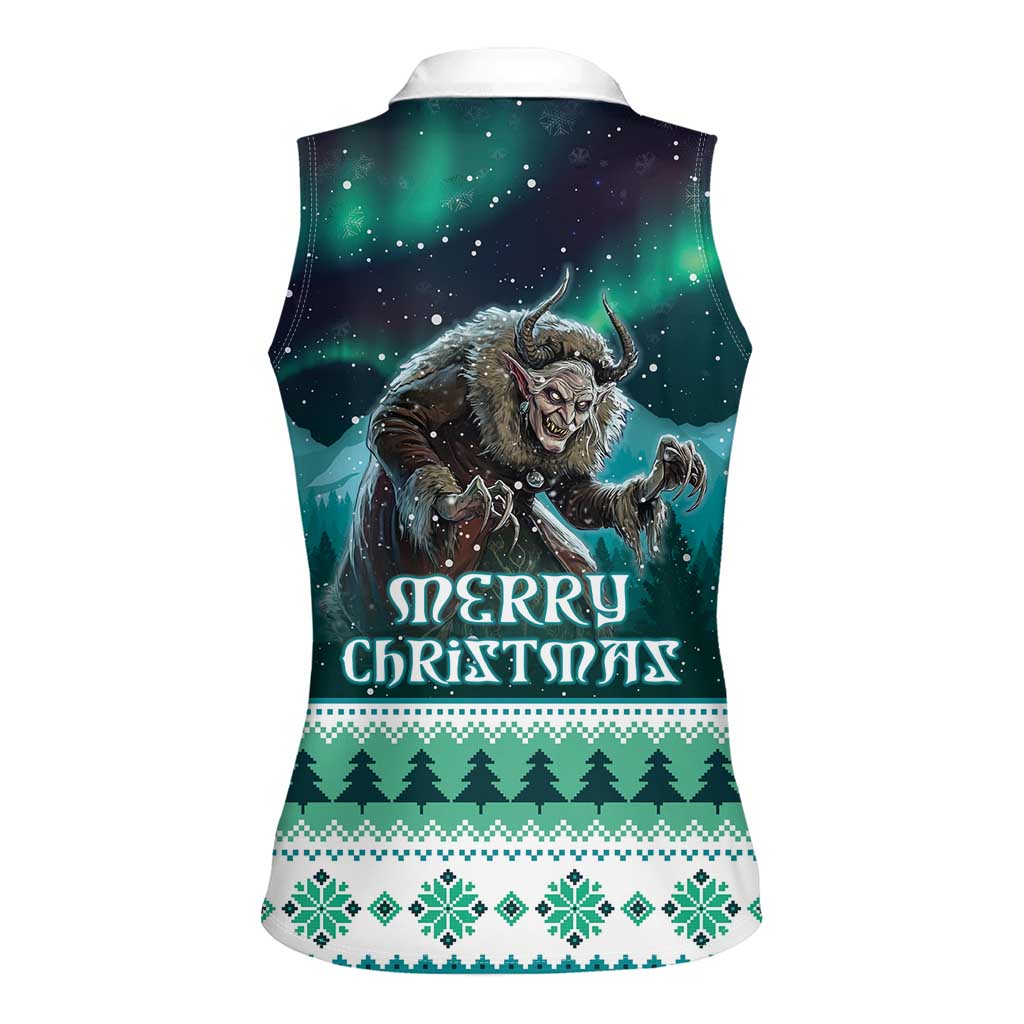 Iceland Christmas Women Sleeveless Polo Shirt Icelandic Folklore Evil Mother Gryla LT05 - Wonder Print Shop