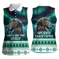 Iceland Christmas Women Sleeveless Polo Shirt Icelandic Folklore Evil Mother Gryla LT05 - Wonder Print Shop