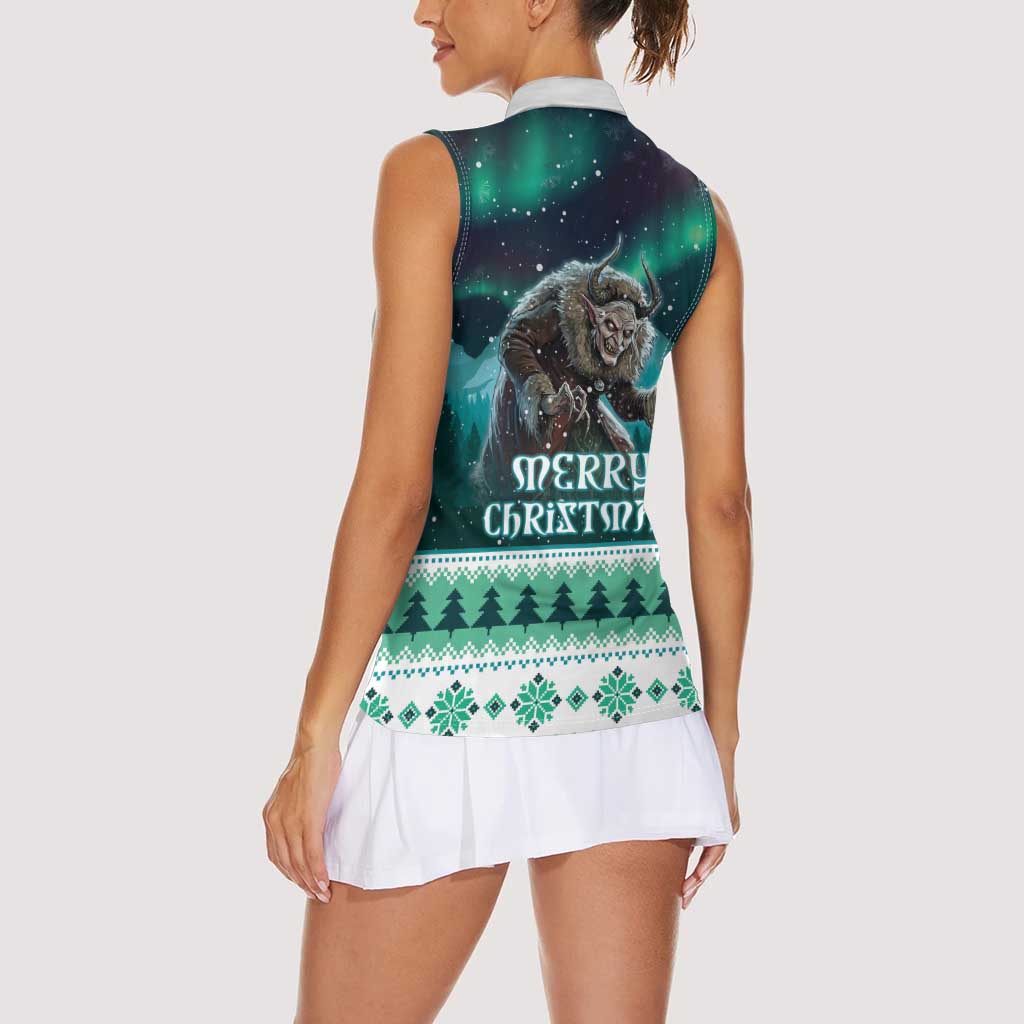 Iceland Christmas Women Sleeveless Polo Shirt Icelandic Folklore Evil Mother Gryla LT05 - Wonder Print Shop