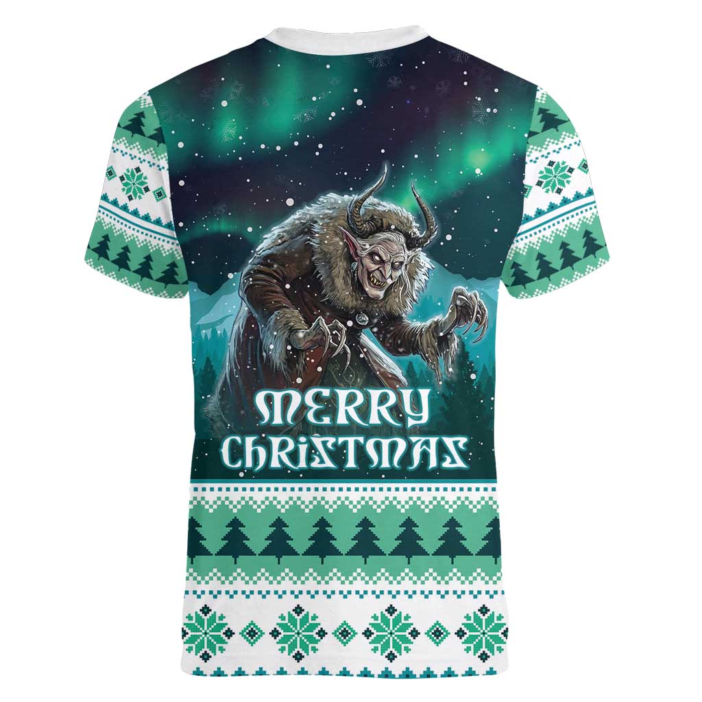 Iceland Christmas Women V-Neck T-Shirt Icelandic Folklore Evil Mother Gryla LT05 - Wonder Print Shop