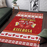 Poland Christmas Area Rug All I Want For Xmas Is Kielbasa LT05 - Wonder Print Shop