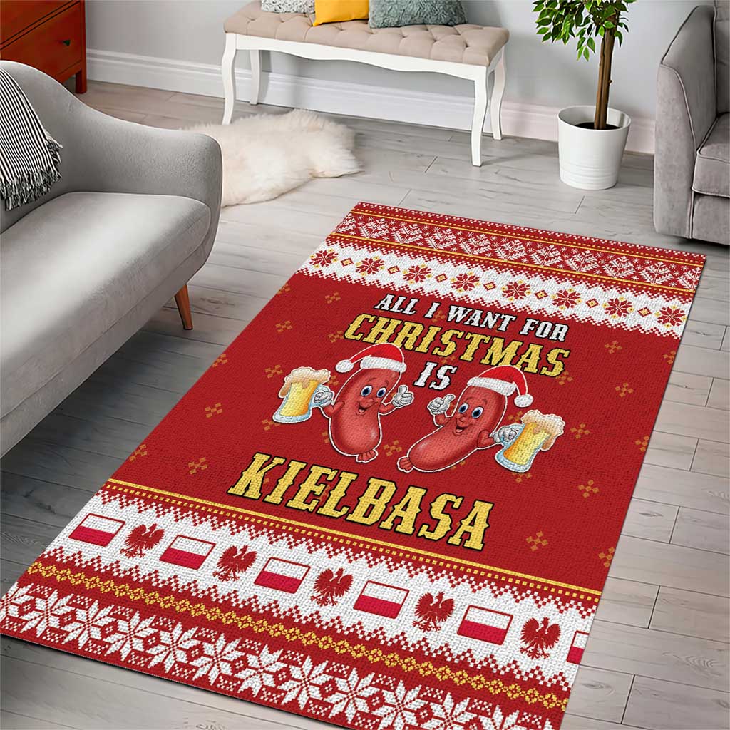 Poland Christmas Area Rug All I Want For Xmas Is Kielbasa LT05 - Wonder Print Shop