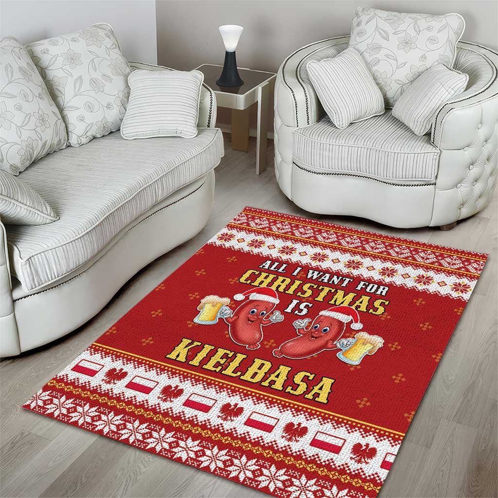 Poland Christmas Area Rug All I Want For Xmas Is Kielbasa LT05 - Wonder Print Shop
