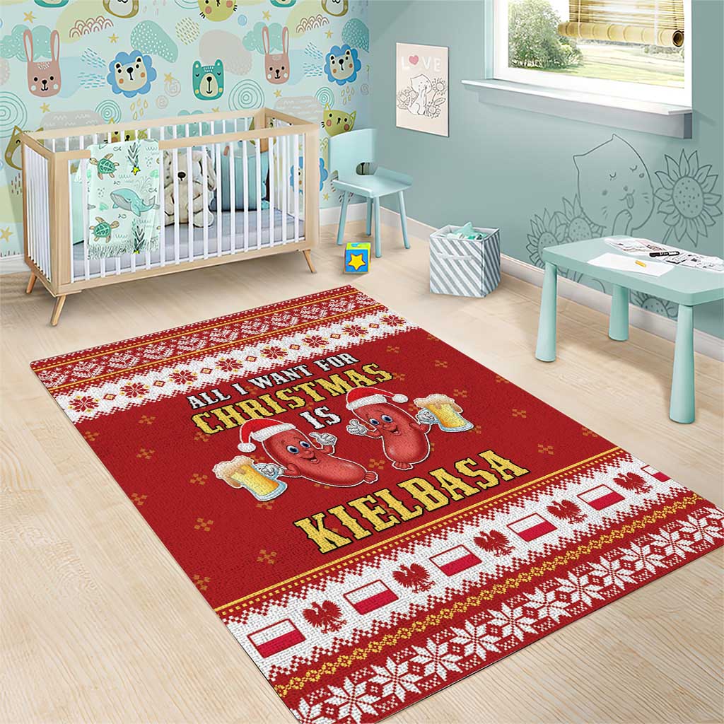 Poland Christmas Area Rug All I Want For Xmas Is Kielbasa LT05 - Wonder Print Shop