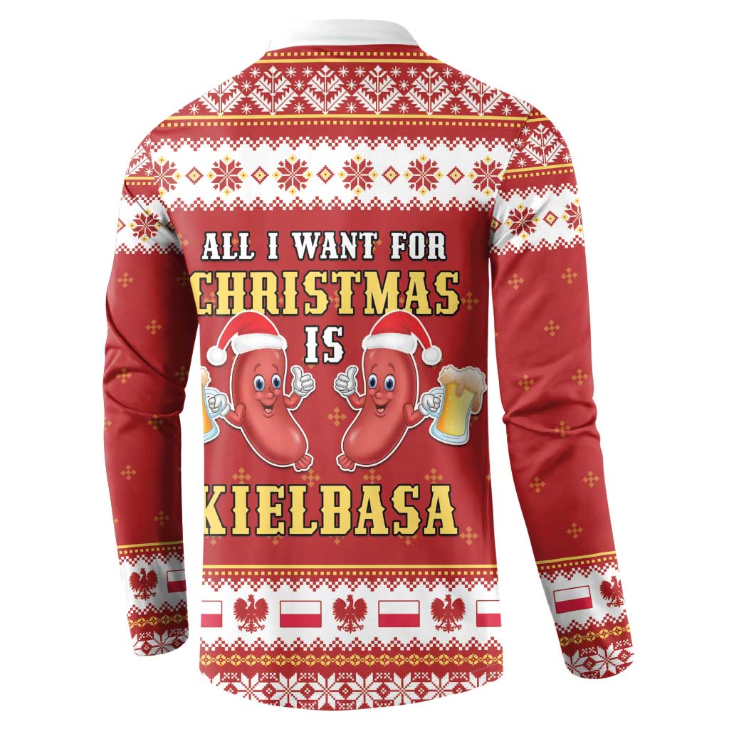 Poland Christmas Button Sweatshirt All I Want For Xmas Is Kielbasa LT05 - Wonder Print Shop