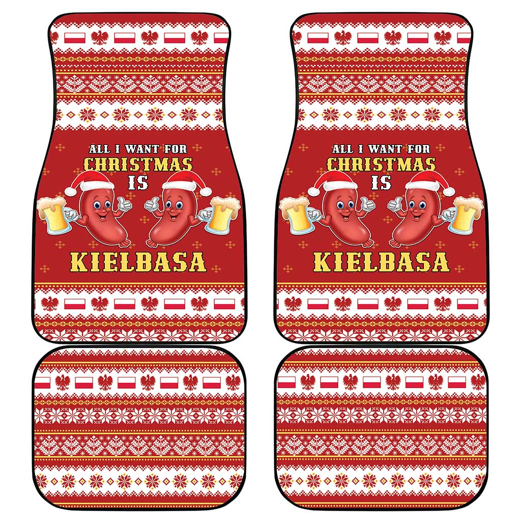 Poland Christmas Car Mats All I Want For Xmas Is Kielbasa LT05 - Wonder Print Shop