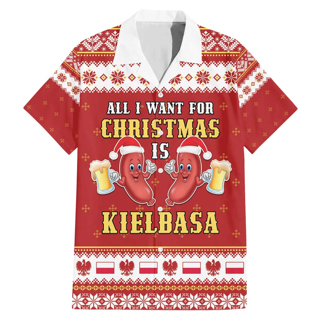 Poland Christmas Family Matching Mermaid Dress and Hawaiian Shirt All I Want For Xmas Is Kielbasa LT05 - Wonder Print Shop