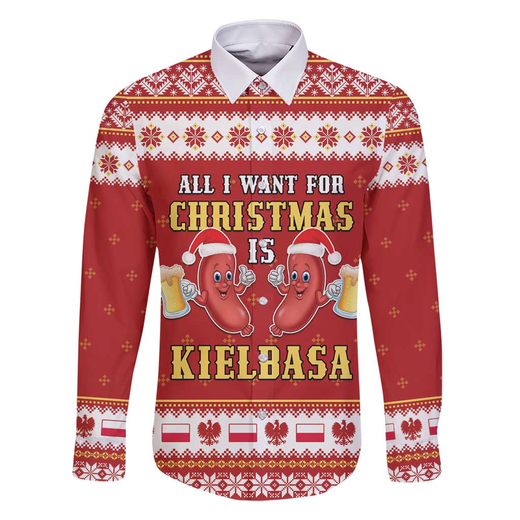 Poland Christmas Family Matching Mermaid Dress and Hawaiian Shirt All I Want For Xmas Is Kielbasa LT05 - Wonder Print Shop
