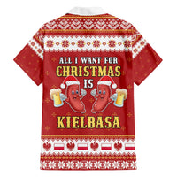 Poland Christmas Family Matching Off The Shoulder Long Sleeve Dress and Hawaiian Shirt All I Want For Xmas Is Kielbasa LT05 - Wonder Print Shop