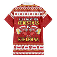Poland Christmas Family Matching Short Sleeve Bodycon Dress and Hawaiian Shirt All I Want For Xmas Is Kielbasa LT05 - Wonder Print Shop