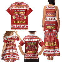 Poland Christmas Family Matching Tank Maxi Dress and Hawaiian Shirt All I Want For Xmas Is Kielbasa LT05 - Wonder Print Shop