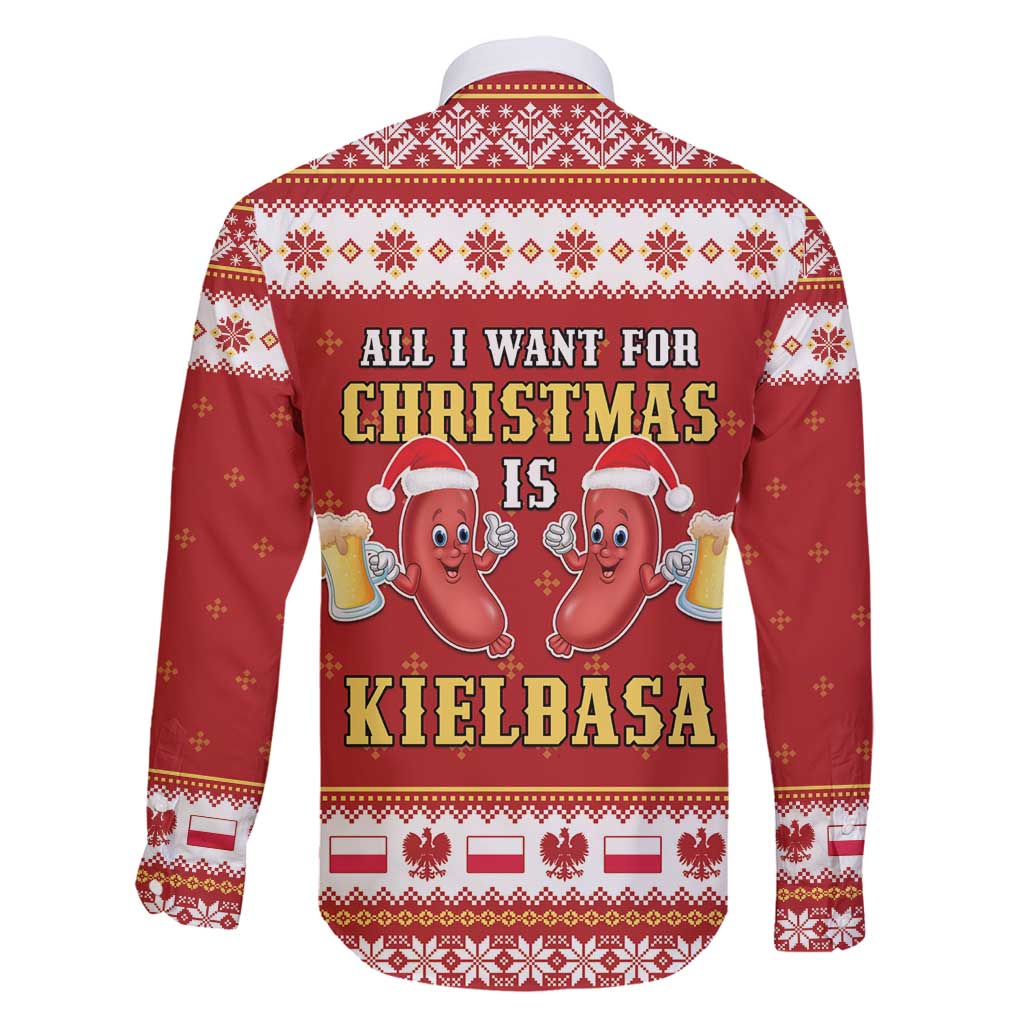 Poland Christmas Family Matching Tank Maxi Dress and Hawaiian Shirt All I Want For Xmas Is Kielbasa LT05 - Wonder Print Shop