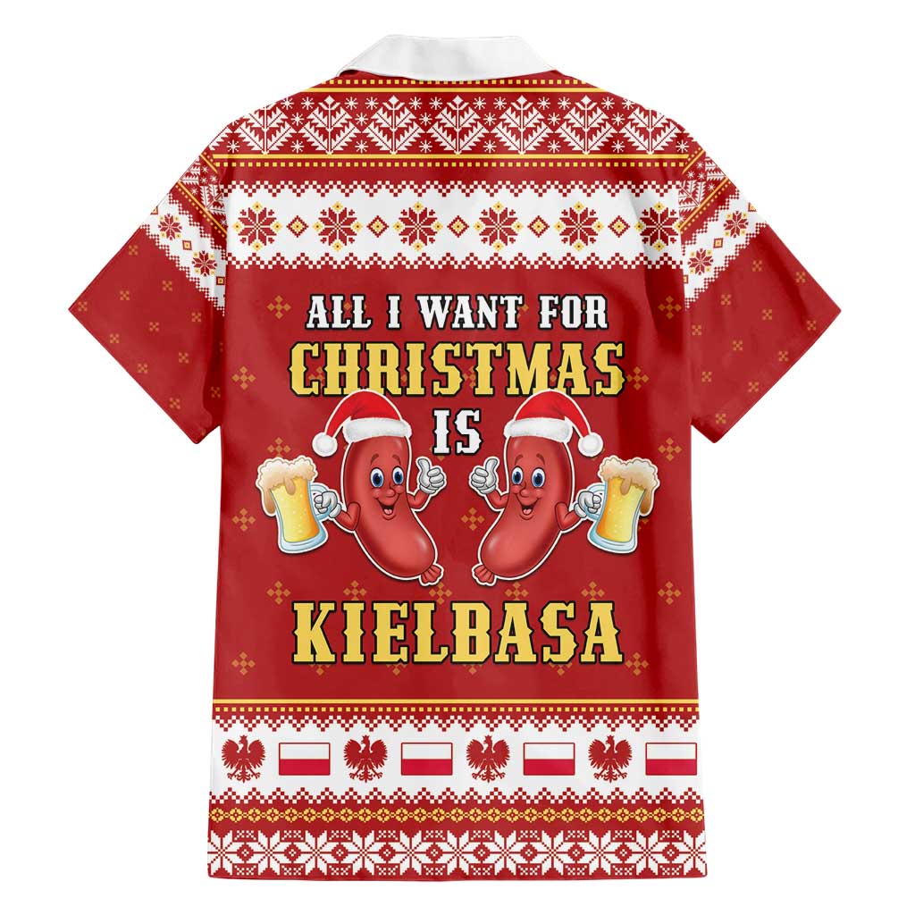 Poland Christmas Hawaiian Shirt All I Want For Xmas Is Kielbasa LT05 - Wonder Print Shop