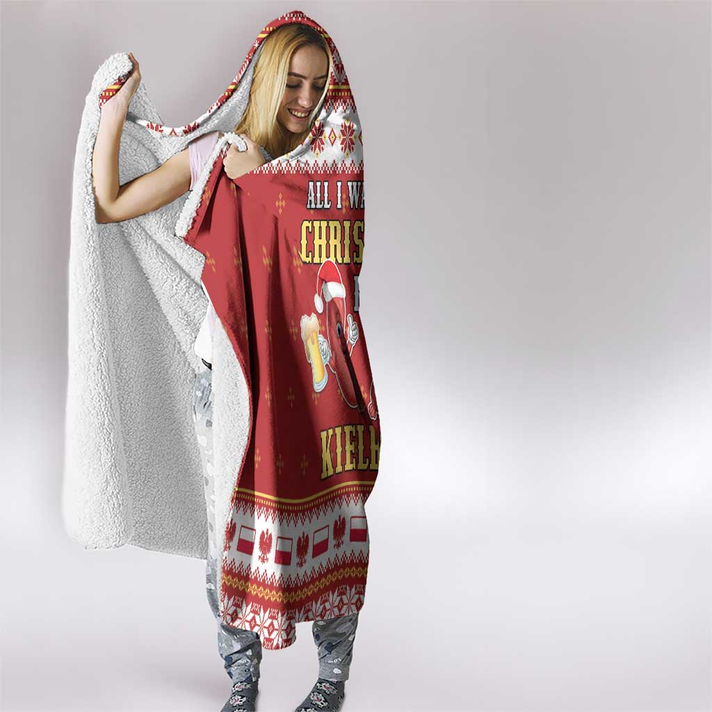 Poland Christmas Hooded Blanket All I Want For Xmas Is Kielbasa