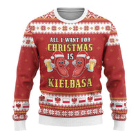Poland Christmas Ugly Christmas Sweater All I Want For Xmas Is Kielbasa LT05 - Wonder Print Shop