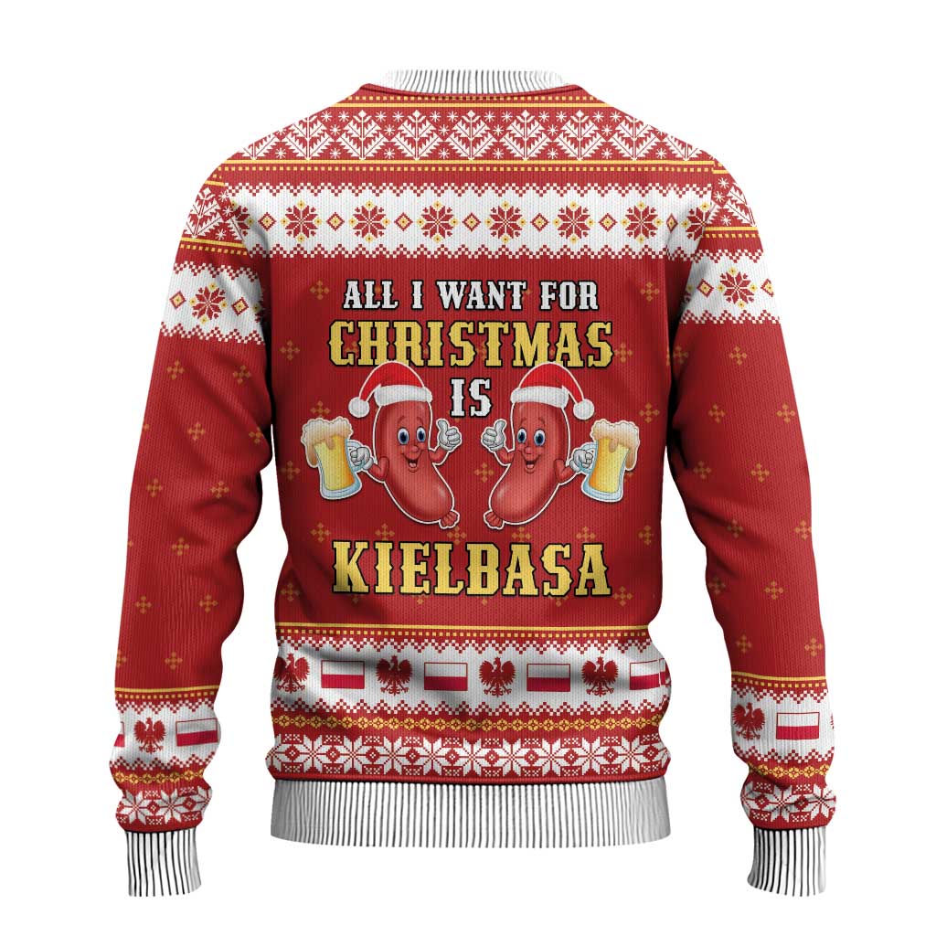 Poland Christmas Ugly Christmas Sweater All I Want For Xmas Is Kielbasa LT05 - Wonder Print Shop